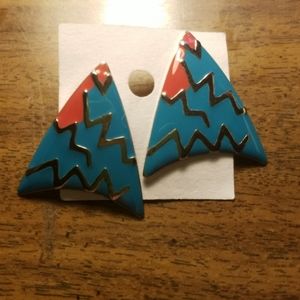 Pink and Blue Funky earrings